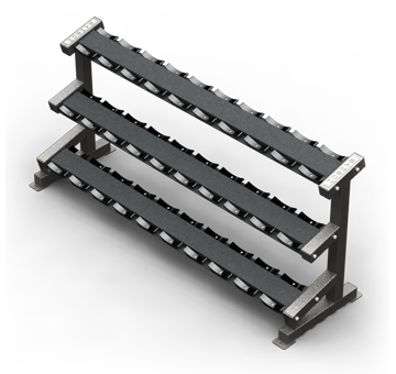 Triple Tier Dumbbell Rack 15 Pair Heavy DB