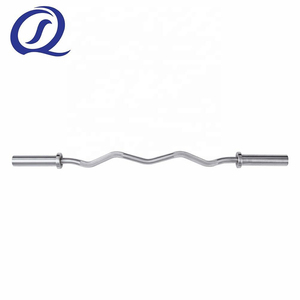 Wholesale Competition Silver Steel Ez Curl Barbell Bar